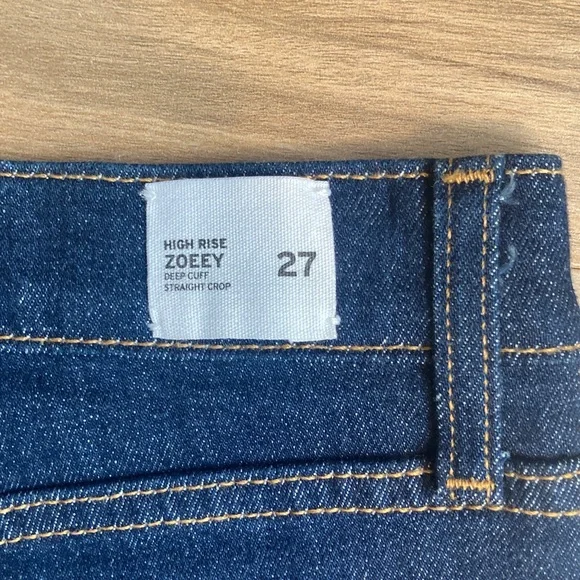 Hudson jean high rise Zoeey deep cuff straight crop jean casual blue Jean 27 - Picture 9 of 16